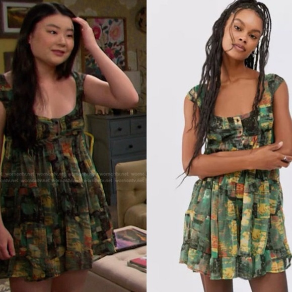 URBAN OUTFITTERS UO Justine Mini Lace Up Dress Large - Picture 2 of 8